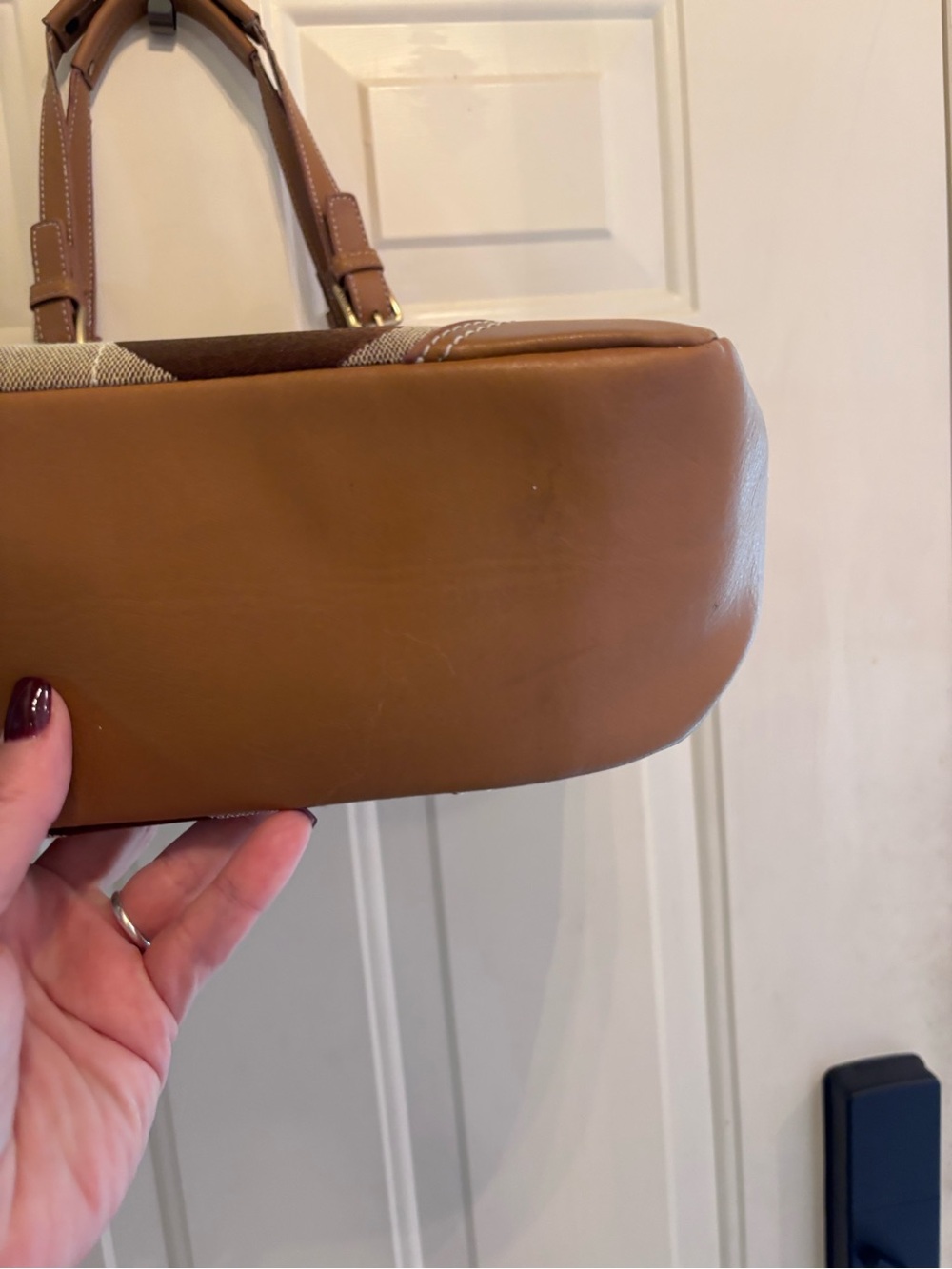 Vintage Coach Brown Signature Canvas Tote with Leather Trim - Picture 7 of 10